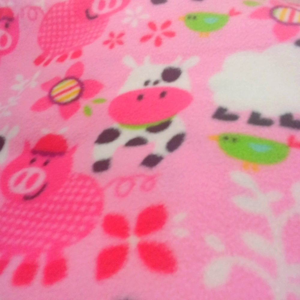 2 yards Baby Farm Animals Fleece Fabric🐷🐄